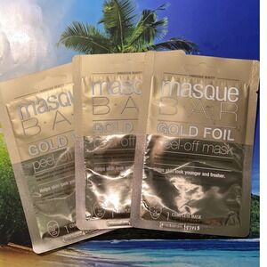Masque Bar Gold Foil Peel-Off Mask Set of 3 Fruit Extract Revitalizing